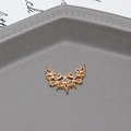 Detailed view of gold flower filigree pendant connector with multiple DIY hanging loops - European Scroll Pattern Style (01#)