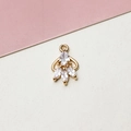 Detailopname van een vergulde zirkoon hanger voor het maken van eigen sieraden - Marquise Cluster Hanger (03#)