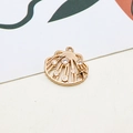Detailed view of gold-plated shell pendant with zircon inlays and star accent - Minimum 10 Pcs / No.03