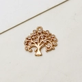 Detailed view of Tree of Life pendant with gold plating and cubic zirconia crystals - Style 01# Little Tree
