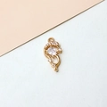 Macro shot of gold plated dolphin pendant with zircon inlay for DIY jewelry making - Dolphin Style (04# White)