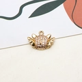 Ciondolo a forma di cigno civetta in rame dorato con zirconi micro-pave per gioielli fai-da-te - Maialino Alato (06#)