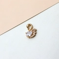 Detailed close-up of a gold-plated swan pendant inlaid with brilliant white cubic zirconia - Swan Style (02# White)