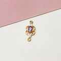 Exquisite gold-plated floral pendant with purple zircon and white stones for DIY jewelry - 02#Violet