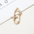 Macro detail of gold plated oval pendant with micro-pave zirconia moon and star elements - 10 Pieces / No.02