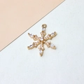 Vista macro de colgante de copo de nieve chapado en oro con circonitas para creación de joyas - Nivel de Venta al por Mayor / Estilo de Copo de Nieve (01#)