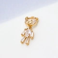 Macro detail of a 14K gold plated teddy bear pendant with sparkling cubic zirconia stones - Bear Style