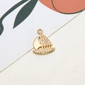 Close-up of 18K gold sailboat pendant with micro-pave cubic zirconia for DIY jewelry - Sailboat Design (01#)