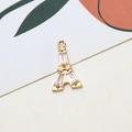 Close-up of golden Eiffel Tower pendant with zircon stones for DIY jewelry making - Tower Style (04#)