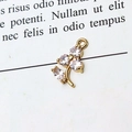 Macro detail of a gold floral pendant with clear zircons on a vintage book page - White with Flower