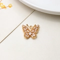 Detalle de colgante de mariposa con circonitas incrustadas y base dorada para joyería DIY - Estilo Mariposa con Zirconia Pavé 01#(LF2190)