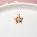 Macro view of a gold-plated star pendant with zircon stones for DIY jewelry making - Minimum 10 Pieces Price / Five-pointed Star (02#)