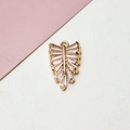 Macro-opname van vergulde bladbedel met zirkonia voor het maken van DIY-sieraden - 01# Blad Stijl - Wit