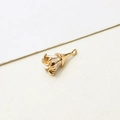 Detailed macro view of gold-plated copper pendant featuring rectangular zircon inlays - Rectangular Zirconia Style (LF2245)