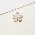Macro shot of gold five-petal flower pendant with pear-cut cubic zirconia crystals - Minimum 10 Pieces Price / Five-petal Flower Style (02#)