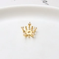 Vue macro d'un calotte de perle couronne dorée avec filigrane et accents de zircone - Style Couronne à Cinq Branches (01#11mm)