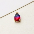Macro shot of gradient pear-shaped glass pendant with gold-plated claw setting and loop - 7*13mm / 03# Gradient