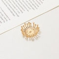 Golden flower-shaped metal bead cap with hollow radiating branches for DIY jewelry making - Bowl Radiating Style (03#19mm)