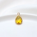 Facettierter gelber Glastropfenanhänger mit vergoldetem Rand für DIY-Schmuck - 10*18mm / Goldgelb