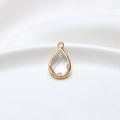 Wassertropfen-Anhänger aus facettiertem Glas mit vergoldetem Metallrand für DIY-Schmuck - 10*18mm / Weiß
