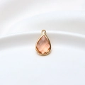 Wassertropfen-Kristallanhänger in Champagner mit vergoldetem Rahmen für DIY-Schmuck - 10*18mm / Champagner