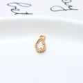 Colgante de gota chapado en oro con circón de pera para creación de joyería artesanal - Estilo Gota de Agua