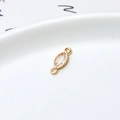 Gold marquise cubic zirconia connector with sawtooth edge for DIY jewelry making - Marquise Connector (04#)