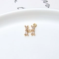 Goldener H-Anhänger mit Zirkonia-Inlay für DIY-Schmuck und Halsketten - Buchstabe H Stil