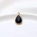 Wassertropfen-Anhänger aus schwarzem Kristall mit Vergoldung für DIY-Schmuck - 10*18mm / Schwarz