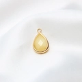Hellgelber Kristallanhänger in Tropfenform mit vergoldeter Fassung für DIY Schmuck - 10*18mm / Gelee Hellgelb