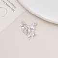 Ciondolo a fiocco argento con zirconia e nappe a stella per gioielli collana fai da te - Stile Argento 2 (04#17*20mm)