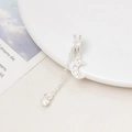 Ciondolo in argento con ciondoli a luna e stella in zircone pavé ed elegante nappa lunga - Luna E Stella con Nappa in Zirconia Pavé (05#6*48mm)