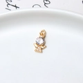 Exquisite gold-plated angel pendant with sparkling crystals for DIY jewelry making - Minimum 10 Pieces Price / 02# Angel