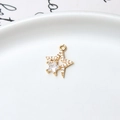 Star-shaped gold pendant with cubic zirconia inlay and central star crystal - Minimum 10 Pieces Price / 04# Hollow Star
