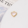 Détail du pendentif cœur plaqué or 18K avec nacre naturelle pour bijoux DIY - 01#Forme de Cœur (11mm)