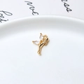 Golden fairy angel pendant with marquise zircon wings for DIY jewelry making - 06# Fairy