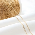 Gold-plated flat O-link jewelry chain on a spool for DIY necklace and bracelet making - 1.6mm Flat O-link Chain (02#1.6mm Flat O-link Chain) / 1 Meter Length