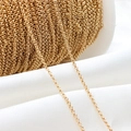 Gold plated stainless steel flat O-chain necklace bulk roll for DIY jewelry making - 2.0mm Round O-link Chain (04#2.0 Round O-link Chain) / 1 Meter Length