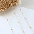 DIY gold plated satellite bead chain on a white spool for custom jewelry making - 3.5mm Copper Bead Chain (09#3.5mm Copper Bead Chain) / 1 Meter Length