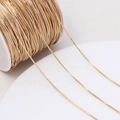 Gold plated box chain spool for DIY jewelry making with fine square metal links - 1 Meter Length