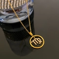 Elegant gold Virgo zodiac necklace featuring a sparkling pavé-set constellation pendant - Virgo / Gold