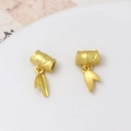 Macro shot of gold bamboo joint charms and leaf pendants for DIY jewelry making - Short Bamboo Section Leaf (03#10*5mm)