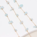 Detalle de piedras de cristal azul claro en cadena dorada para creación de joyería DIY - 0,5m / Cristal Azul (Color Dorado)