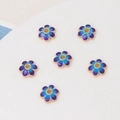 Macro shot of 8mm cloisonne flower beads with blue-purple enamel for DIY jewelry making - 8mm / Blue-Purple Gradient Flower