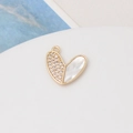 Macro shot of 18K gold plated heart charm featuring white shell and pavé zirconia detail - 26# Heart-shaped Piece (15*14mm)