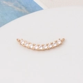 Dettaglio connettore curvo placcato oro con 11 zirconi per creazione di gioielli DIY - Stile Curvo 11 Strass (01#7*28mm) / 01# (7*28mm)