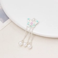 Ciondolo farfalla d'argento con smalto blu e perle per la creazione di gioielli fai da te - Stile Farfalla Argento Ciano Viola (05#)