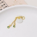 Macro detail of fortune bag pendant with white jade texture and gold Fu character - 14x16mm / White Fudai Style (03#)