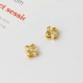 Macro view of gold-plated clover-shaped beads for DIY jewelry making accessories - Gold Hollow Clover Style (01#) / 6mm / Gold