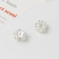 Macro detail of silver floral spacer beads with five-petal design for DIY jewelry making - Silver Five-Petal Flower Style (07#)